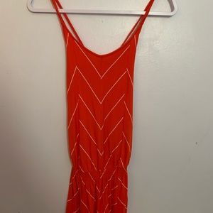 Striped soft orange romper